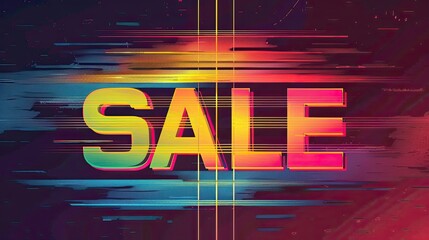 Vibrant promotional graphic with the word "SALE"