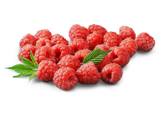 Tasty and Juicy raspberry fruit isolated on transparent background