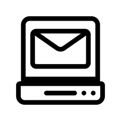 e mail icon and laptop