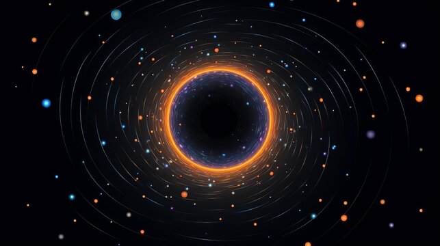 The image is a black hole. It is surrounded by an accretion disk, which is a ring of gas and dust that is orbiting the black hole. The accretion disk is very hot, and emits light.