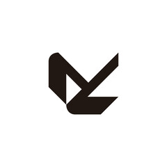 letter ml linked black font geometric logo vector