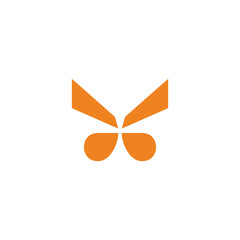 abstract butterfly wings simple geometric logo vector