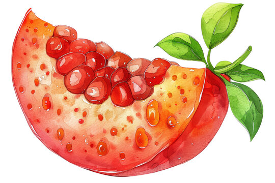 A watercolor painting of a pomegranate. PNG watercolour transparent background 