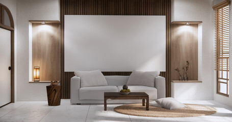 sofa armchair minimalist design muji style.3D rendering