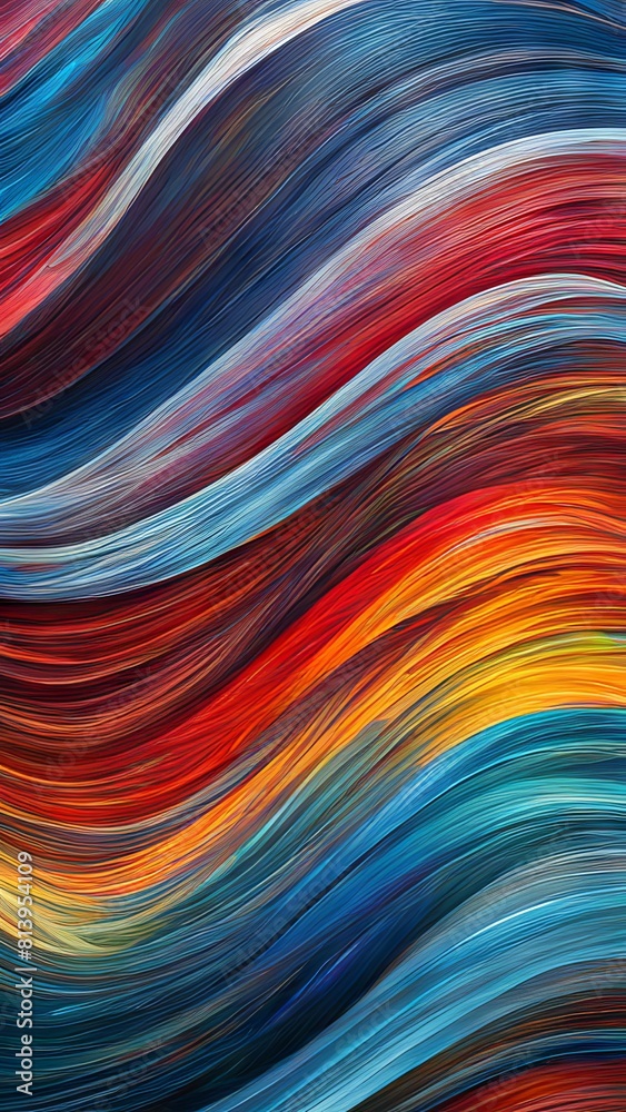 Canvas Prints abstract colorful background with smooth lines in blue, orange, red and yellow