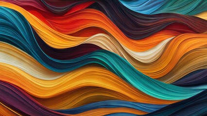 abstract colorful background with wavy lines. 3d render illustration