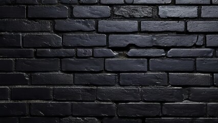 Black brick wall texture background. 