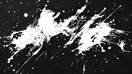 Incorporating White Ink Splatter Brush Strokes and Grungy Design Elements for Creative Projects. Concept Grunge Design, White Ink Splatter, Creative Projects