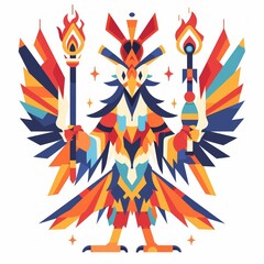 Abstract Firebird in Geometric Style
