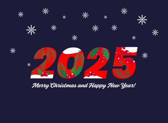 A banner with Merry Christmas and New Year 2025.