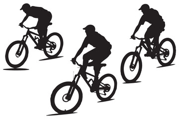 Obraz premium Silhouette of a cyclist jumping on a bicycle