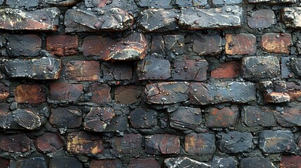   A brick wall photographed at close range, giving the illusion of being composed of bricks