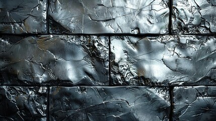   A wall made of metal sheets features cracks, while a bird rests atop it