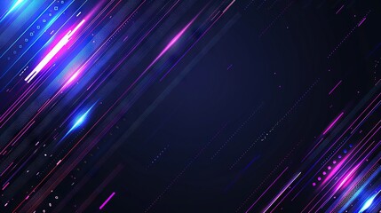   Blue and purple abstract background with lines and dots on a dark blue background with white dots and lines