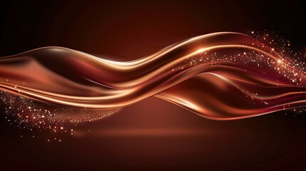 Fototapeta premium A dark background with a gold wave and sparkles on the bottom, simplified as a dark background with a gold sparkle and sparkles on the bottom