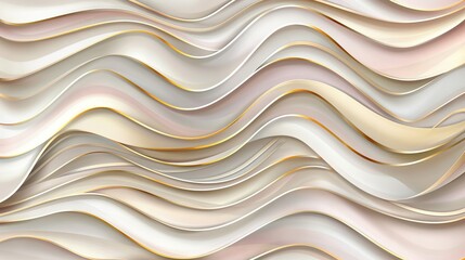 Fototapeta premium A detailed shot of a wavy design with a gold line at the base and mirrored below it in the picture