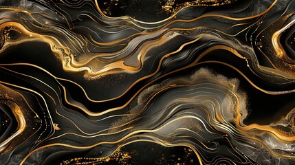   Black and gold swirling wallpaper Gold on top and bottom