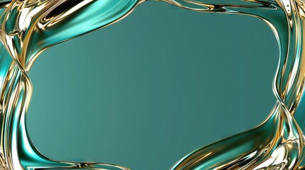   Close-up of a blue and gold background featuring a square object and a smaller object in the center