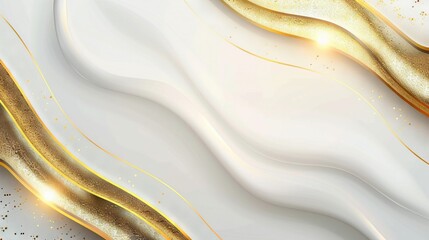   Close-up of gold and white wall with wavy designs at top and bottom