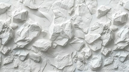   Close-up of white paper art with black object