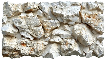   A split rock with white and brown spots