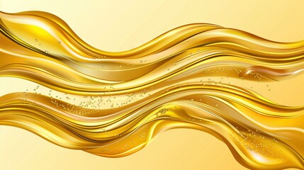   Golden background with a wavy liquid pattern and glittery gold accents