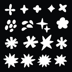 black and white hand drawn organic shapes