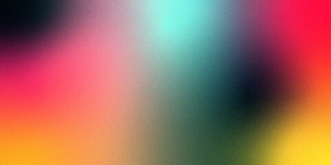 Abstract pink yellow blue purple Vibrant color gradient with dark grainy noise and texture. Pastel colors gradient mesh, rough, grain and noise. Foil shimmer with colorful bright spots.