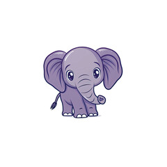 Obraz premium A Cute Cartoon Rendition Of An Elephant, Cartoon Illustration