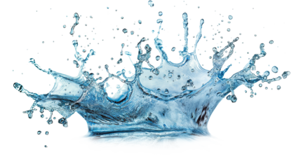 Water splash isolated on transparent background , cut out.