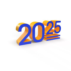 3d 2025 on white background. 3d rendering 2025 year concept