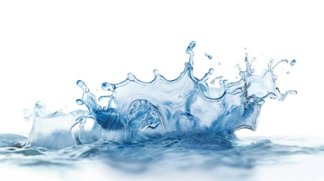 Water splash isolated on transparent background , cut out.