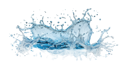 Water splash isolated on transparent background , cut out.