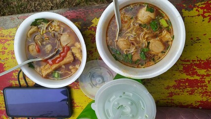 Indonesian food Meatballs in a bowl