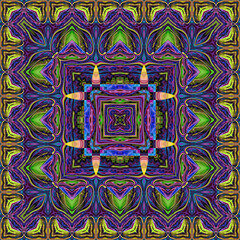 3d effect - abstract colorful kaleidoscopic geometric pattern