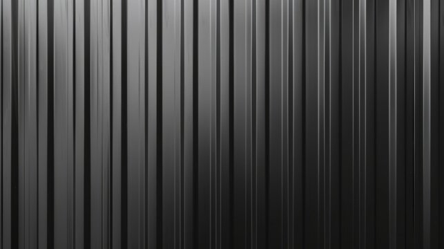 Corrugated black metal texture. Steel roof sheet. Siding panels for the wall. Iron building material for fence. Surface of a cargo container.