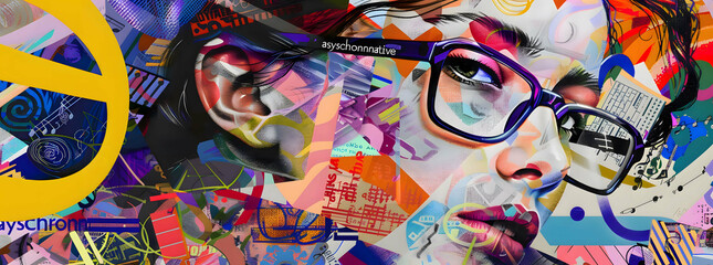 Obraz premium Design art concept abstract contemporary modern background business graphic idea. Work concept art design retro office poster icon hand team success digital ad artwork visual technology research job.