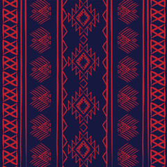 retro vintage ikat mexican ethnic aztec tribal ancient batik pattern seamless background for fashion fabric and textile, 2d illustration