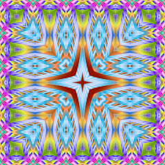 3d effect - abstract kaleidoscopic geometric pattern