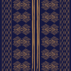 retro vintage ikat mexican ethnic aztec tribal ancient batik pattern seamless background for fashion fabric and textile, 2d illustration