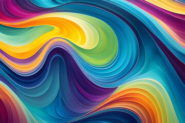 Obraz premium Gradient abstract waves curving elegantly across background