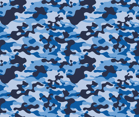 
Camouflage blue pattern seamless background, marine texture, design for print clothing, paper, fabric