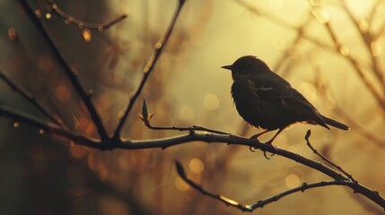 A bird patiently anticipating something