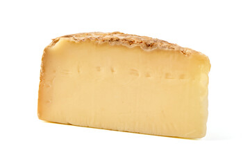 Traditional French goat cheese, isolated on white background