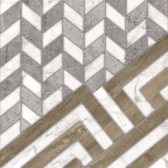 Geometric decor.Wood and marble Pattern Texture Used For Interior Exterior Ceramic Wall Tiles And Floor Tiles. modern marble mosaic, abstract background, wallpaper.