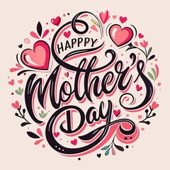 happy mothers day  vector illustration