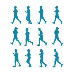 Obraz premium a set of people walking in different colors. 