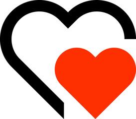 Abstract red and black heart icon