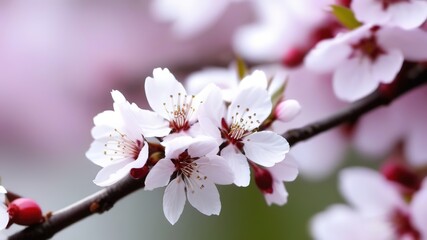 Obraz premium cherry blossom in spring, sakura flowers on blue sky background