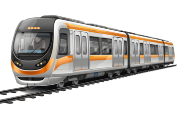 Metro Train Isolated on transparent background